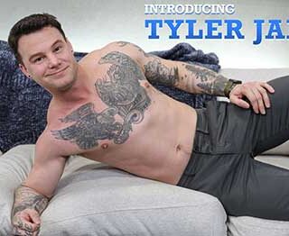 Tyler James is excited and nervous for his first shoot. The super horny hottie likes to put on a show and he's happy to do it for our camera.