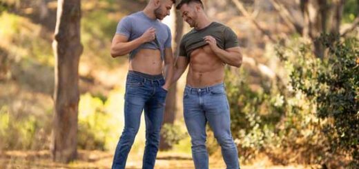 Out for a stroll in the woods, shirtless hunks Devy and Deacon eye each other, and soon their flirting turns to romantic kisses as they let their hands and mouths roam across each other's broad chests and...