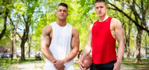 Two fit bros, Luke West, and Philip Massa are hanging out at the park tossing a ball around. They haven’t seen each other in a while, but are finally taking advantage of the gorgeous summer weather.