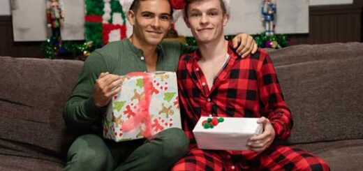 When Jake Preston wakes up with a boner in his holiday PJs, he asks his boyfriend Damian for attention, but Damian doesn't want to fool around at his parents' house.