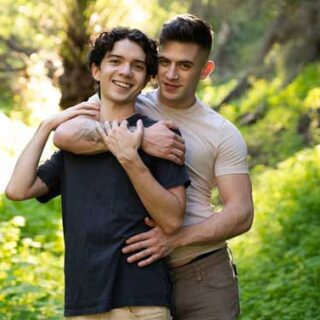 Things get romantic between Trevor Brooks and twink Sam Ledger as they take a walk in the woods and make out under a tree. The guys will remember this day forever, and their kissing quickly turns to...
