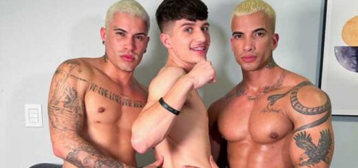 Our resident sexy Blue Eyed Twink Jay Magnus was craving some big BRAZILIAN DICK! These 2 hot studs Tag Teamed that tight pink hole into submission, watch as they use all of his holes for their pleasure!