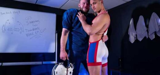 Marcus McNeill finds himself in the locker room once again, but this time wrestler Enzo Muller is changing too. Marcus caught Enzo’s last wrestling match and even though he’s dressed in his